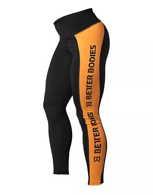 Better Bodies Side panel tig,лосины черный с оранжевым