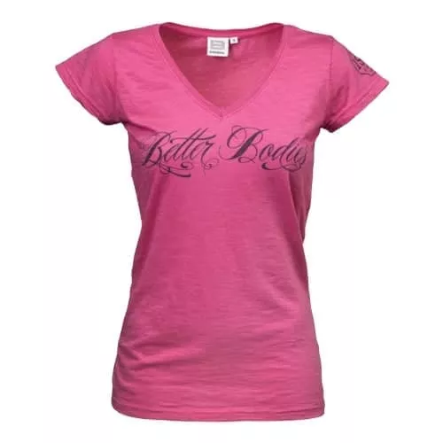 Better Bodies V-neck slub tee, женская футболка розовая