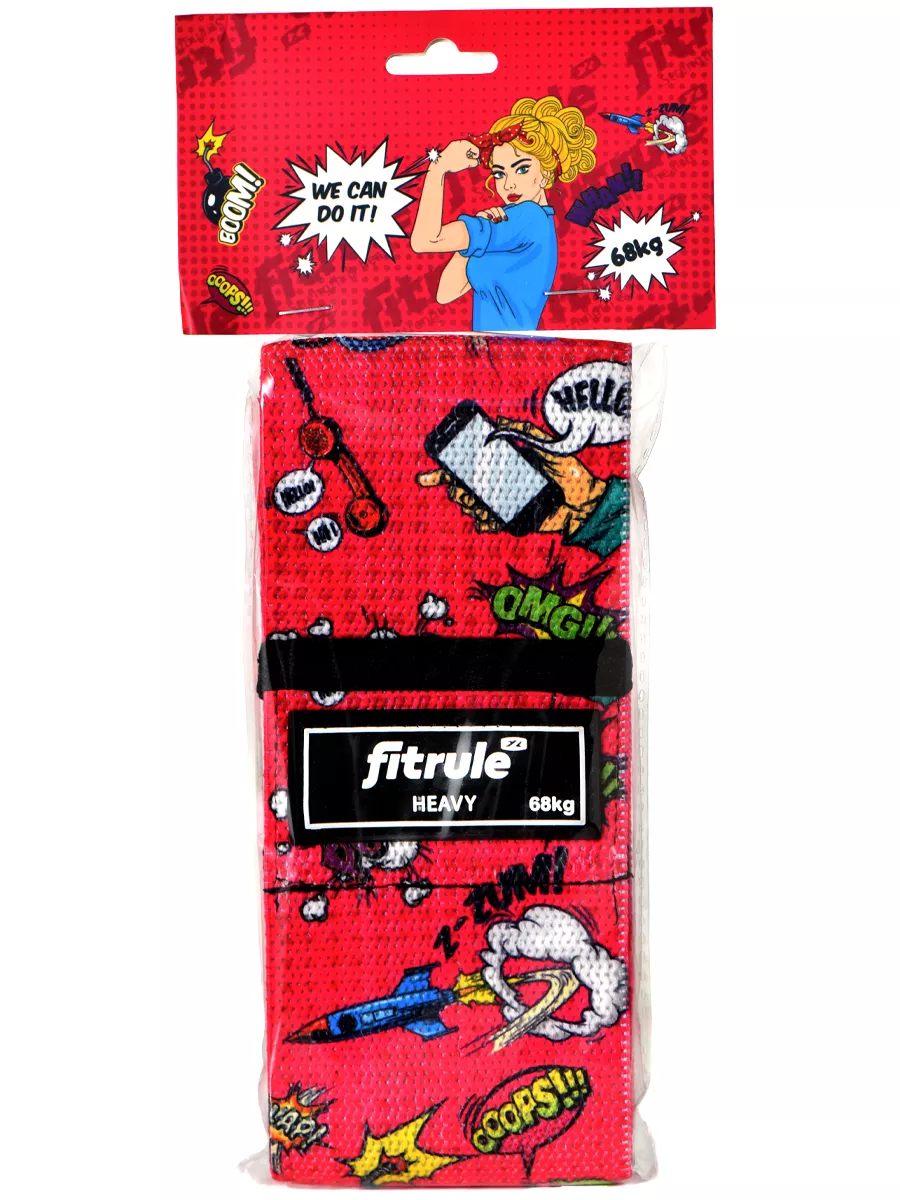 FitRule Фитнес резинка тканевая Принтованая (Комикс 68кг)