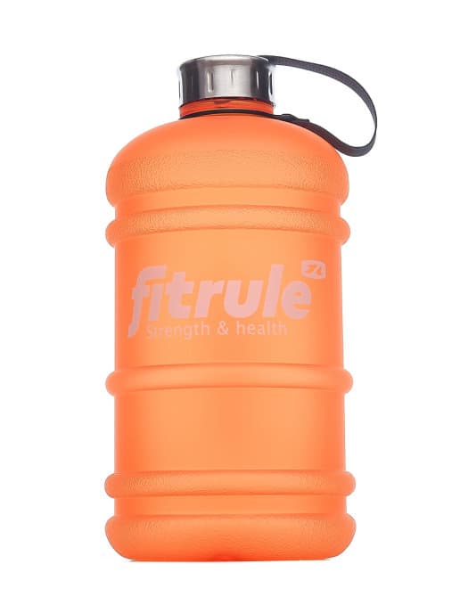 FitRule Бутыль прорезиненная металлическая крышка 2,2L (Оранжевый) фото