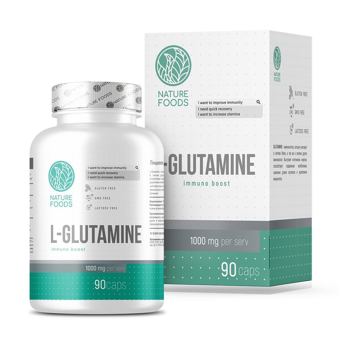 Nature Foods L-Glutamine 1000mg 90 caps фото
