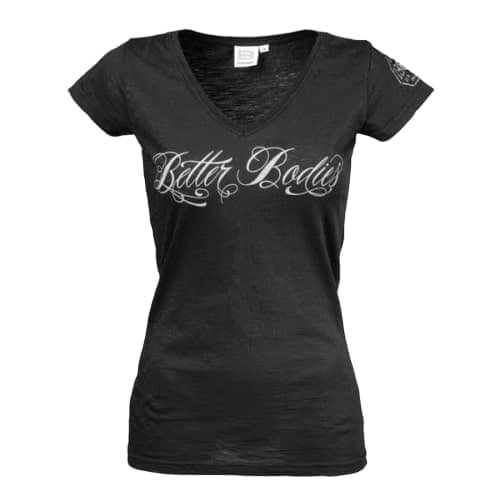 Better Bodies V-neck slub tee, женская футболка черная фото