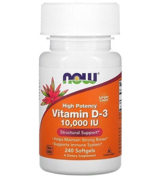 NOW Vitamin D-3 10000 240 caps фото