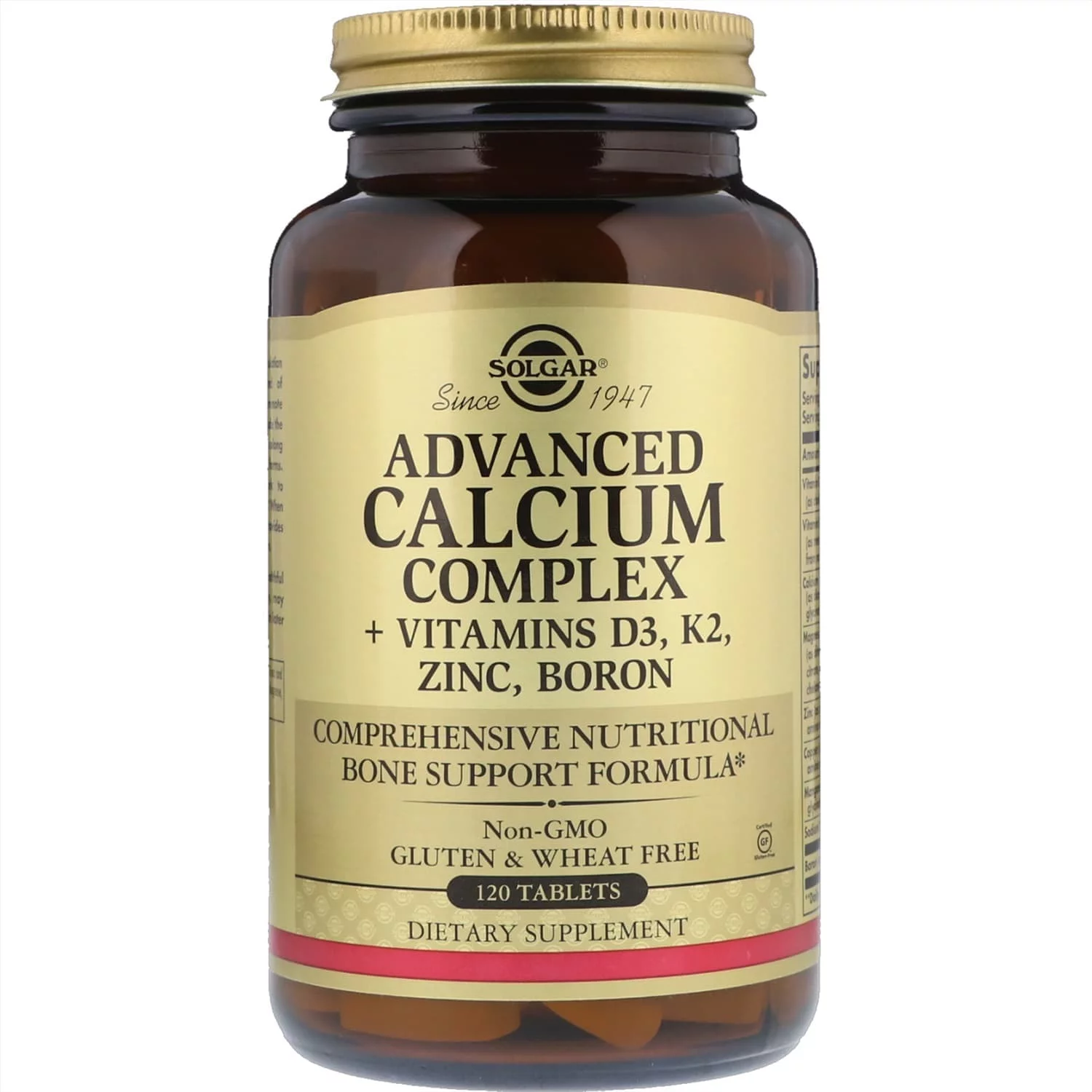 Solgar Advanced Calcium Complex + Vitamins D3, K2, Zinc, Boron 120 tabs фото