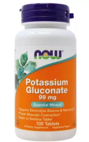 NOW Potassium Gluconate 99 mg 100 tab фото