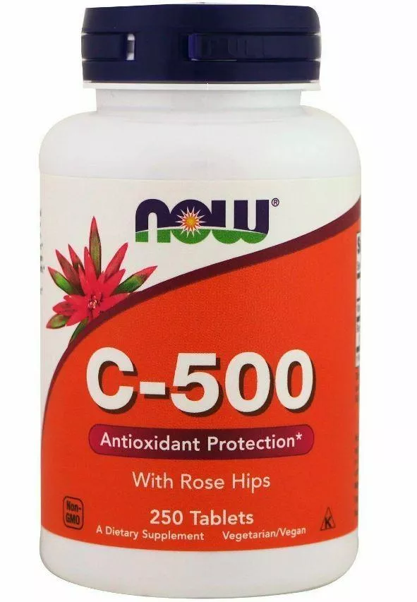 NOW Vitamin C-500 with Rose Hips 250 tabs фото
